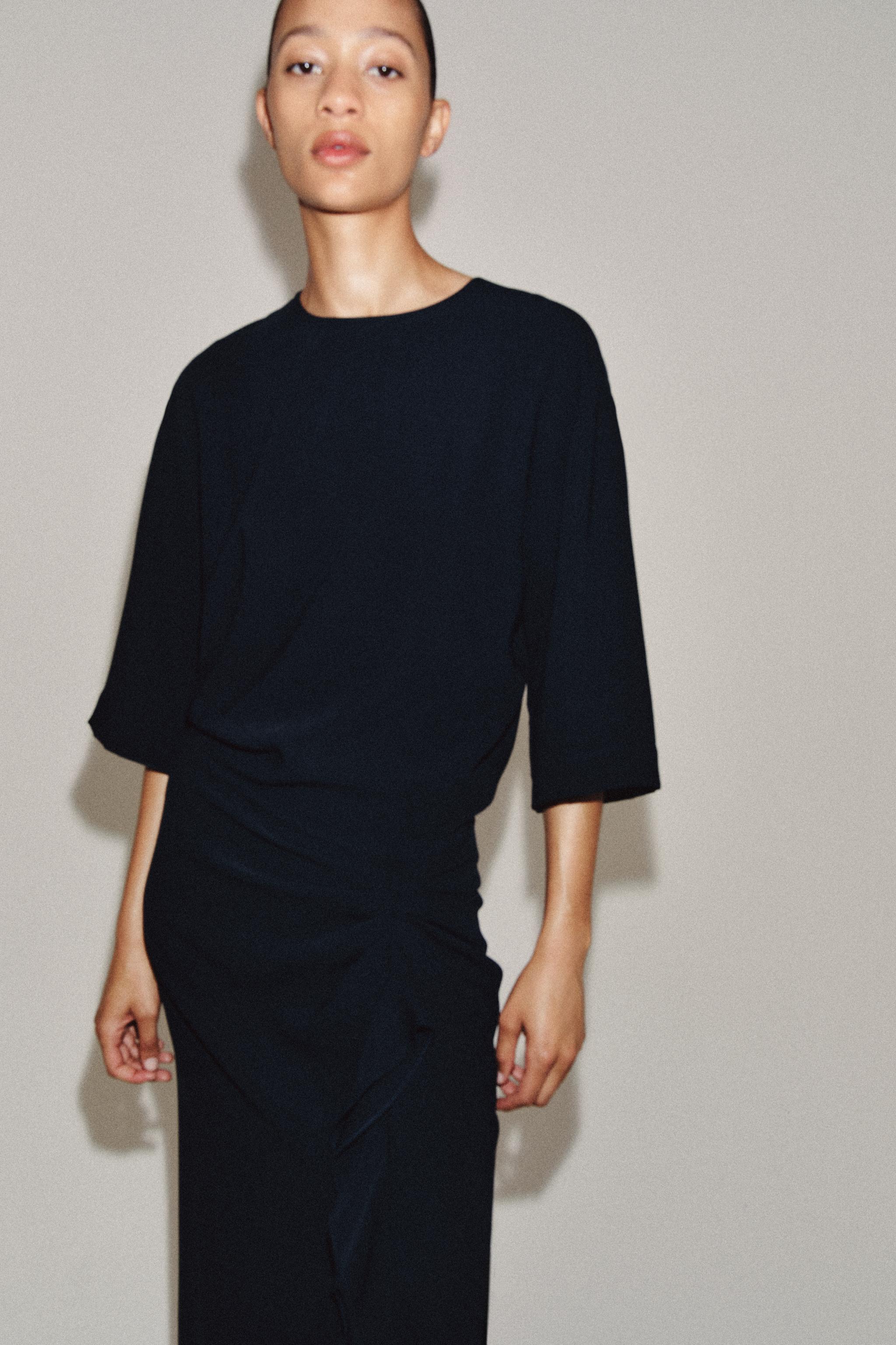 ZW COLLECTION DRAPED MIDI DRESS